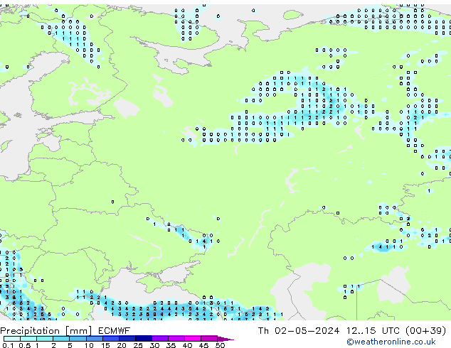 Precipitation ECMWF Th 02.05.2024 15 UTC