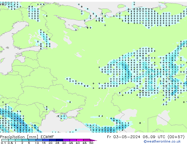 Niederschlag ECMWF Fr 03.05.2024 09 UTC