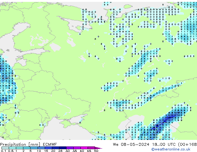 Precipitation ECMWF We 08.05.2024 00 UTC