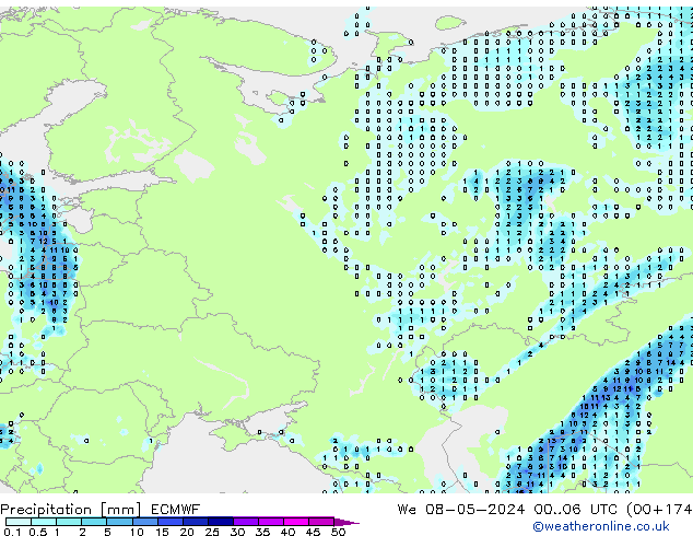 Precipitation ECMWF We 08.05.2024 06 UTC