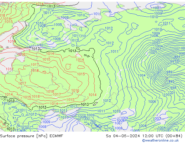 Surface pressure ECMWF Sa 04.05.2024 12 UTC