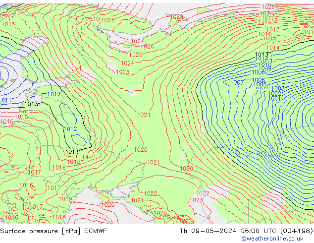 Yer basıncı ECMWF Per 09.05.2024 06 UTC