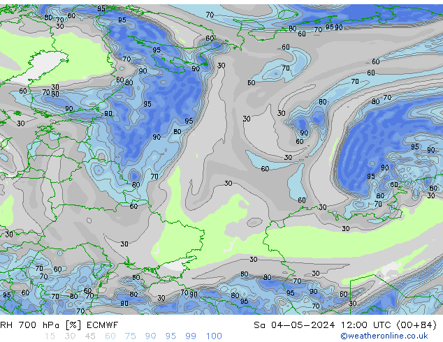 RH 700 hPa ECMWF Sa 04.05.2024 12 UTC