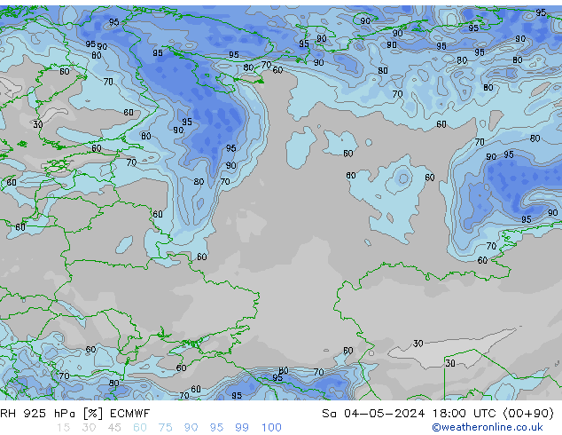 RH 925 hPa ECMWF Sa 04.05.2024 18 UTC