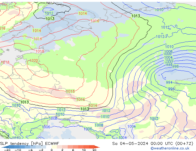 SLP tendency ECMWF Sa 04.05.2024 00 UTC