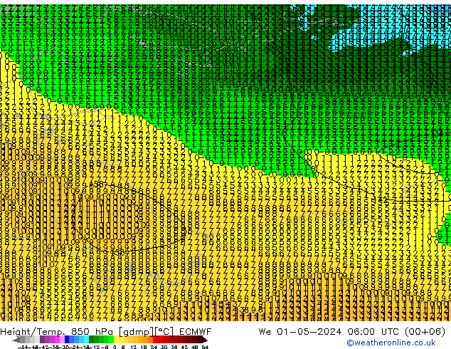 Z500/Rain (+SLP)/Z850 ECMWF mer 01.05.2024 06 UTC