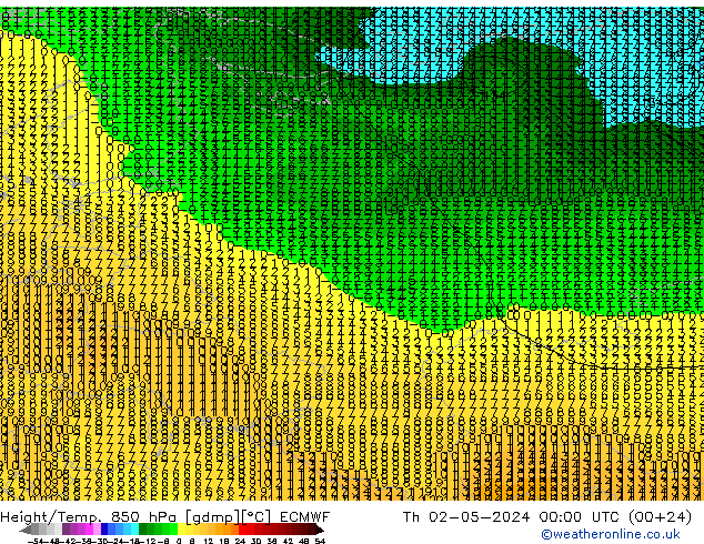 Z500/Rain (+SLP)/Z850 ECMWF Th 02.05.2024 00 UTC