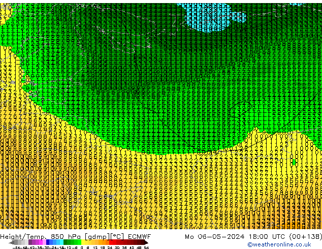 Height/Temp. 850 hPa ECMWF Seg 06.05.2024 18 UTC