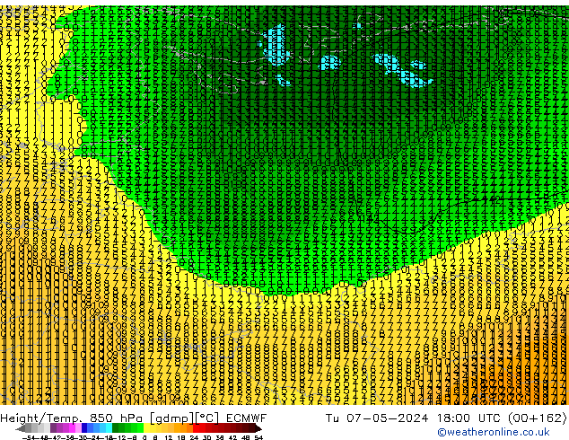 Z500/Rain (+SLP)/Z850 ECMWF Di 07.05.2024 18 UTC