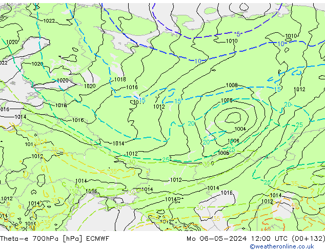 Theta-e 700hPa ECMWF ma 06.05.2024 12 UTC