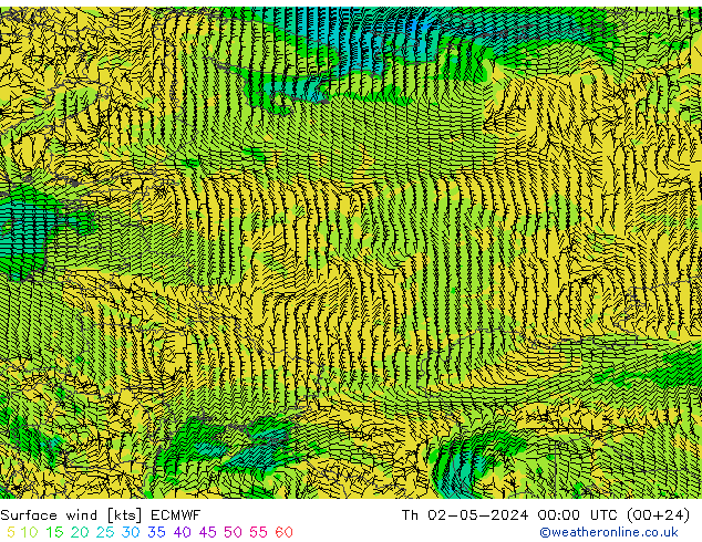 Prec 6h/Wind 10m/950 ECMWF Th 02.05.2024 00 UTC