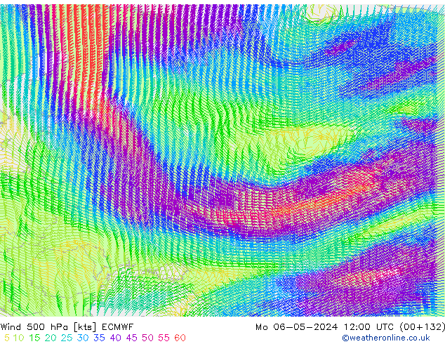 Wind 500 hPa ECMWF Mo 06.05.2024 12 UTC