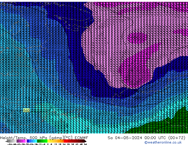 Z500/Rain (+SLP)/Z850 ECMWF Sa 04.05.2024 00 UTC