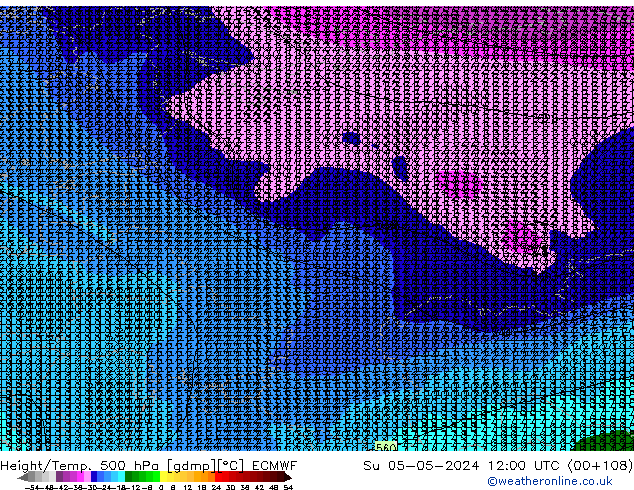 Z500/Rain (+SLP)/Z850 ECMWF Dom 05.05.2024 12 UTC