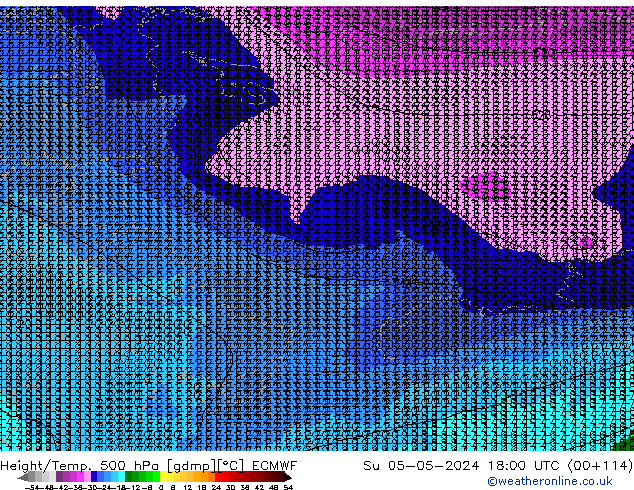 Z500/Regen(+SLP)/Z850 ECMWF zo 05.05.2024 18 UTC