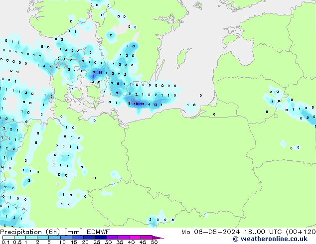 Z500/Rain (+SLP)/Z850 ECMWF lun 06.05.2024 00 UTC