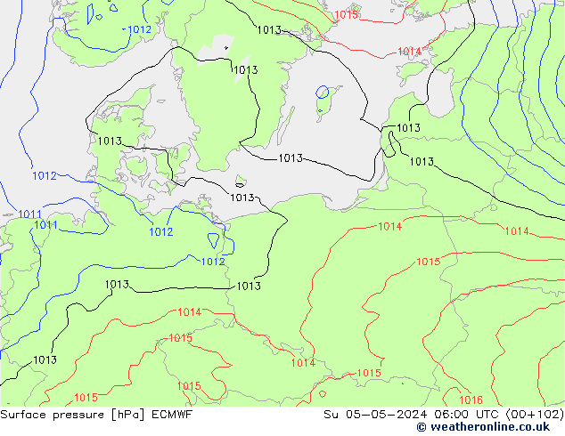 Yer basıncı ECMWF Paz 05.05.2024 06 UTC