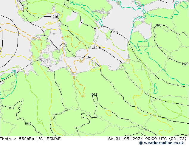 Theta-e 850hPa ECMWF Sa 04.05.2024 00 UTC