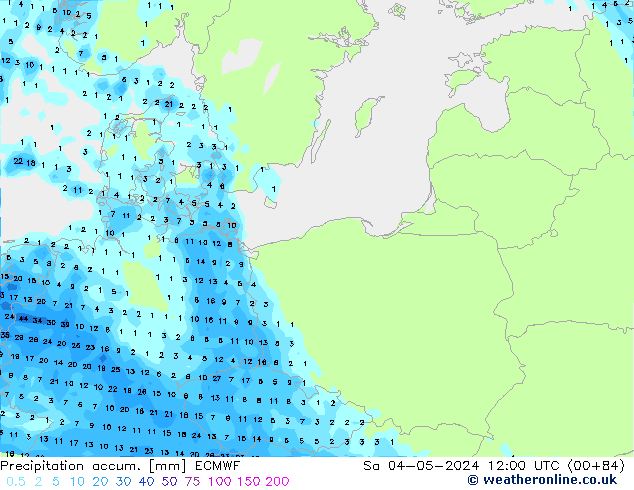 Totale neerslag ECMWF za 04.05.2024 12 UTC