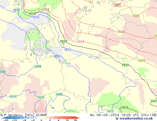 Druktendens (+/-) ECMWF ma 06.05.2024 18 UTC