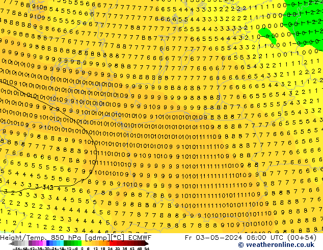 Z500/Regen(+SLP)/Z850 ECMWF vr 03.05.2024 06 UTC