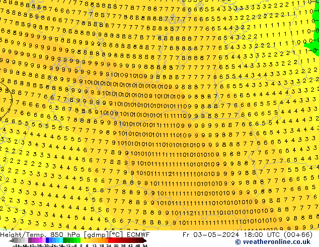 Z500/Rain (+SLP)/Z850 ECMWF  03.05.2024 18 UTC