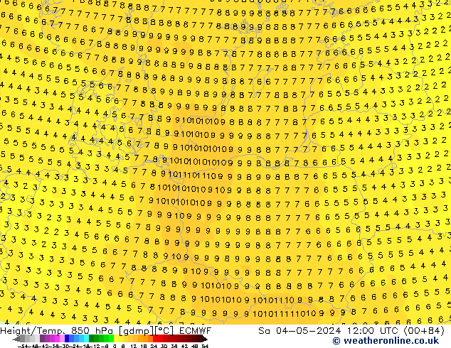 Z500/Rain (+SLP)/Z850 ECMWF so. 04.05.2024 12 UTC