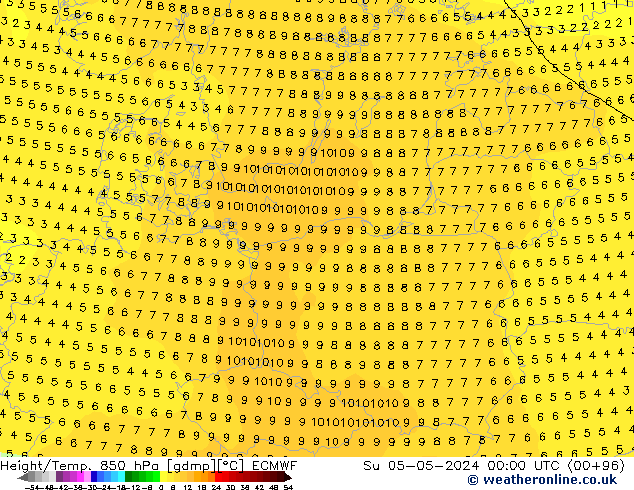 Z500/Rain (+SLP)/Z850 ECMWF Вс 05.05.2024 00 UTC