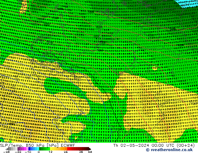 850 hPa Yer Bas./Sıc ECMWF Per 02.05.2024 00 UTC