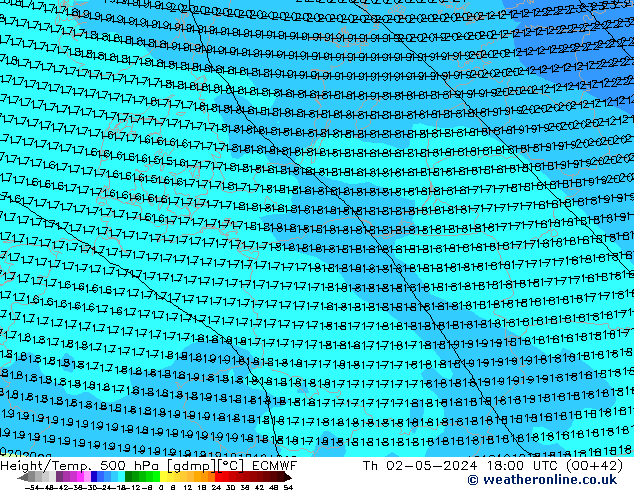 Z500/Rain (+SLP)/Z850 ECMWF Qui 02.05.2024 18 UTC