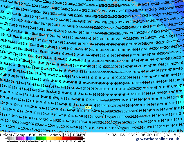 Z500/Regen(+SLP)/Z850 ECMWF vr 03.05.2024 06 UTC