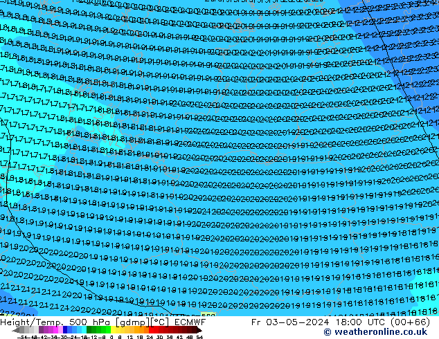 Z500/Rain (+SLP)/Z850 ECMWF vie 03.05.2024 18 UTC