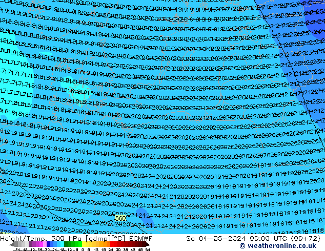 Z500/Rain (+SLP)/Z850 ECMWF сб 04.05.2024 00 UTC