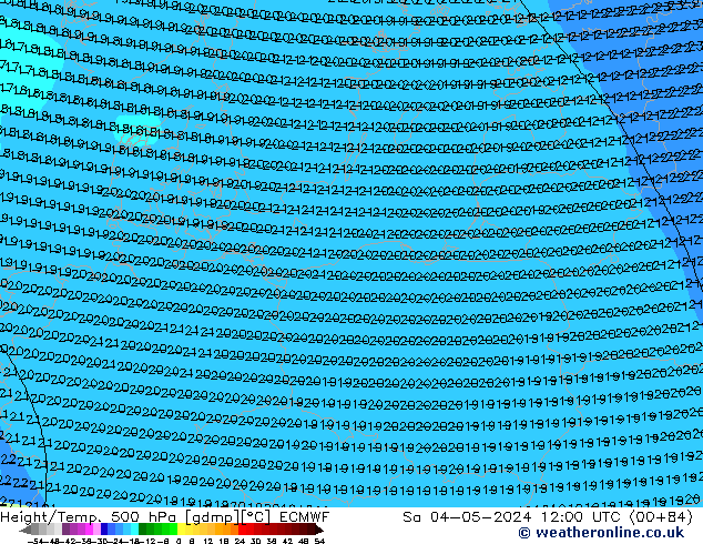 Z500/Rain (+SLP)/Z850 ECMWF Sa 04.05.2024 12 UTC