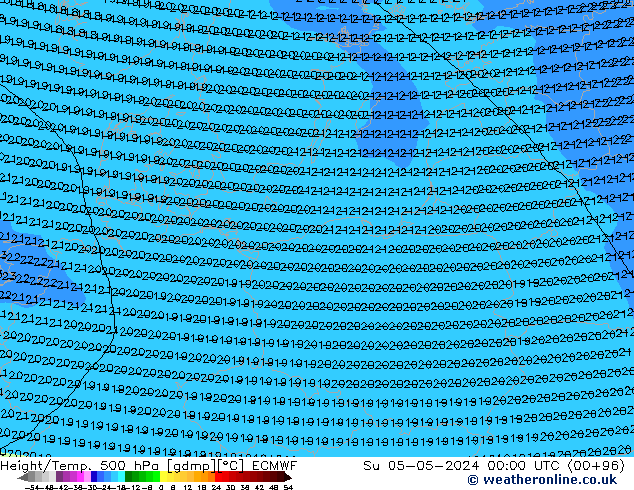 Z500/Rain (+SLP)/Z850 ECMWF Вс 05.05.2024 00 UTC