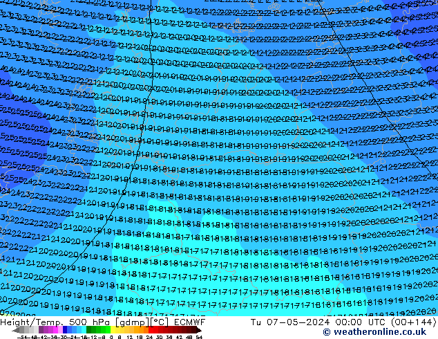 Z500/Rain (+SLP)/Z850 ECMWF Di 07.05.2024 00 UTC