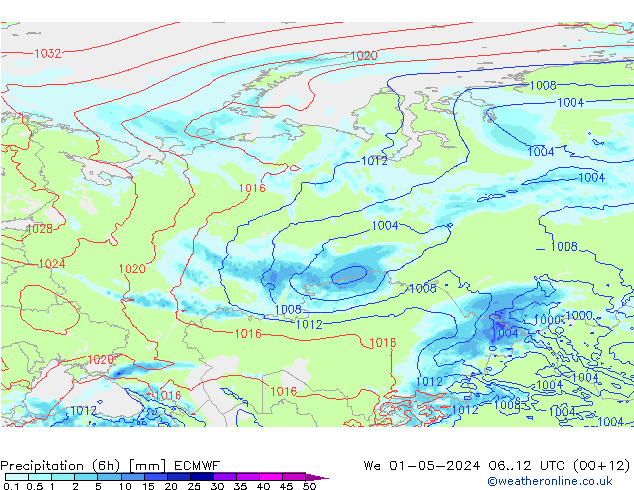 Z500/Rain (+SLP)/Z850 ECMWF We 01.05.2024 12 UTC