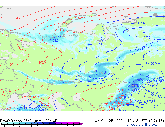 Z500/Rain (+SLP)/Z850 ECMWF mer 01.05.2024 18 UTC