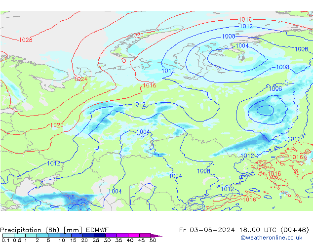 Z500/Rain (+SLP)/Z850 ECMWF Fr 03.05.2024 00 UTC