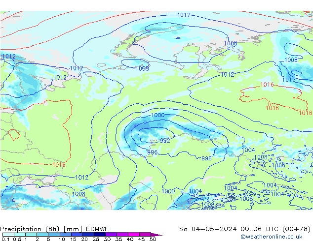 Z500/Rain (+SLP)/Z850 ECMWF sab 04.05.2024 06 UTC