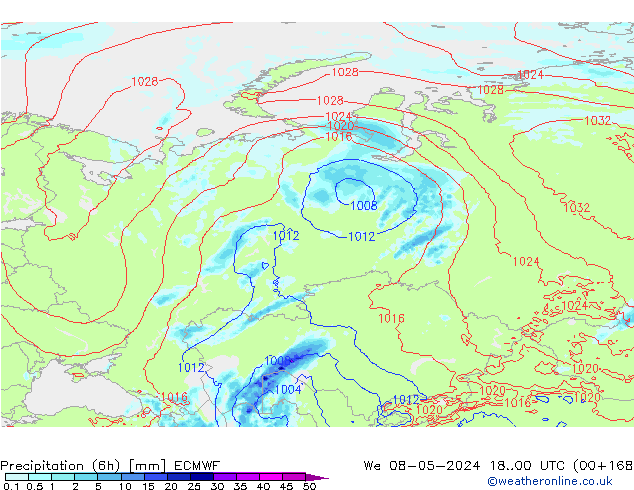 Z500/Rain (+SLP)/Z850 ECMWF śro. 08.05.2024 00 UTC