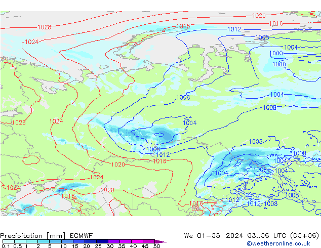 Precipitation ECMWF We 01.05.2024 06 UTC