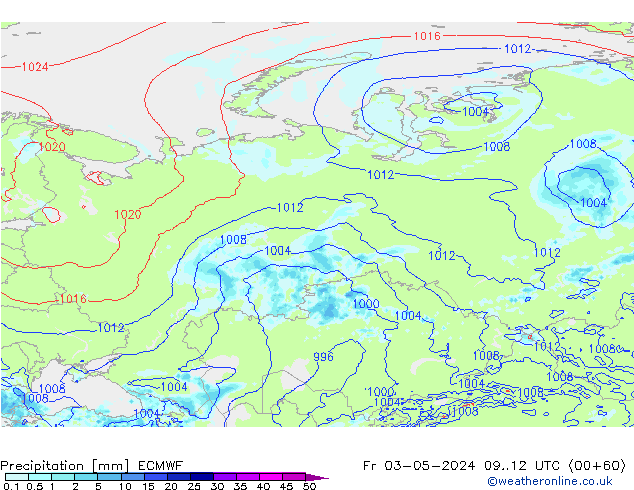 Precipitation ECMWF Fr 03.05.2024 12 UTC