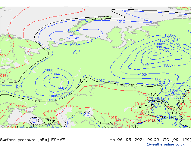 Bodendruck ECMWF Mo 06.05.2024 00 UTC