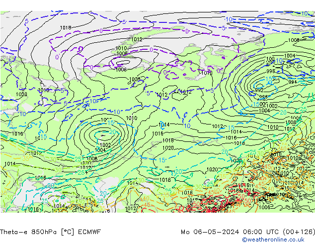 Theta-e 850hPa ECMWF Mo 06.05.2024 06 UTC