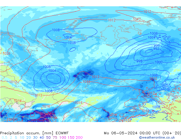 Precipitation accum. ECMWF Mo 06.05.2024 00 UTC