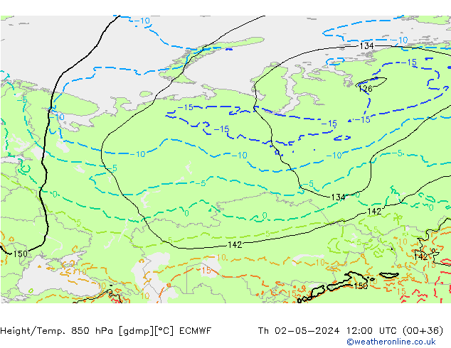 Z500/Rain (+SLP)/Z850 ECMWF Th 02.05.2024 12 UTC