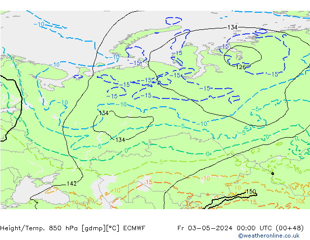 Z500/Rain (+SLP)/Z850 ECMWF Fr 03.05.2024 00 UTC