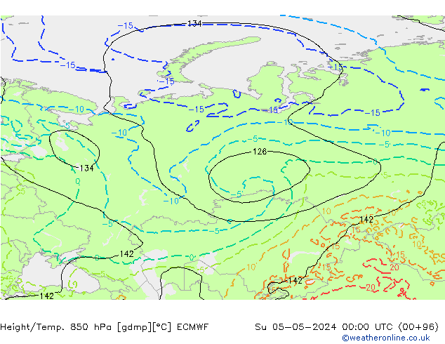 Z500/Rain (+SLP)/Z850 ECMWF Su 05.05.2024 00 UTC