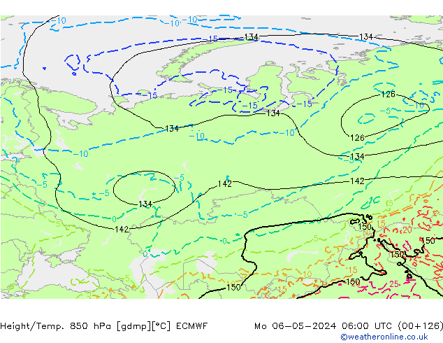 Height/Temp. 850 hPa ECMWF Mo 06.05.2024 06 UTC